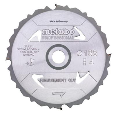 Metabo FIBERCEMENT CUT PROFESSIONAL 628287000 Cirkelzaagblad 160 x 20 x 1.6 mm Aantal tanden: 4 1 stuk(s)