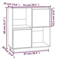Dressoir 74x35x80 cm massief grenenhout zwart - thumbnail