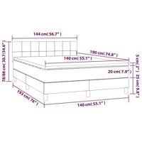 Boxspring met matras en LED stof taupe 140x190 cm - thumbnail