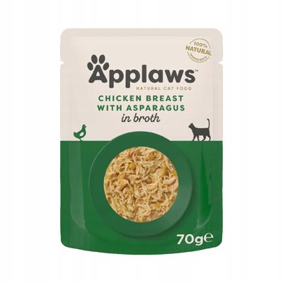 APPLAWS Chicken fillet with asparagus in broth - nat kattenvoer - 70g