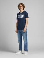 JACK & JONES ESSENTIALS T-shirt Jjecorp met logo donkerblauw - thumbnail