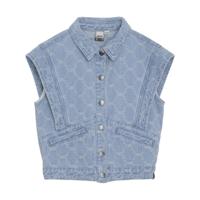 Sleeveless Fancy Denim Gilet Light Denim Blue - thumbnail