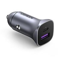 Autolader - UGREEN - 1 USB-C + 1 USB-A - 30W - Grijs - thumbnail
