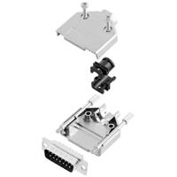 TRU COMPONENTS TCDTPKM15DBPK 7708812 D-sub male connectorset 180 ° Aantal polen: 15 Soldeerkelk 1 stuk(s) - thumbnail