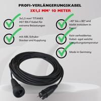 Schabus 300110 Stroom Verlengkabel Zwart 10.00 m H07RN-F 3G 1,5 mm² - thumbnail