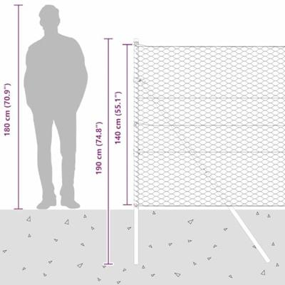 VidaXL Afrasteringspaal groen 10 x 1,4 m (36 mm gaas) staal en pvc