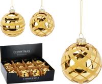 Kerstbal glas 8 cm 2ass goud Nampook - Nampook - thumbnail