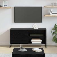 TV-kast met lade Zwart Eiken 100 x 36 x 49,5 cm Bewerkt hout - thumbnail
