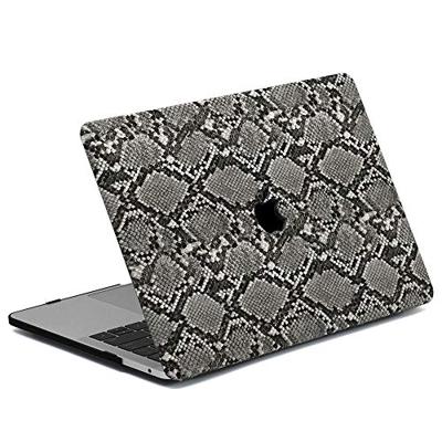 Lunso MacBook Pro 16 inch (2019) Leren cover hoes - case - Snake Pattern Grey