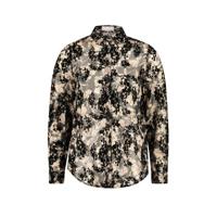 Cassis semi-transparante blouse met glitters ecru/zwart - thumbnail