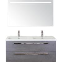 Seville Badmeubelset 120 cm - 2 Laden Beton Antrac - Wastafel Djazz Dubbel met Sence Spiegel - thumbnail