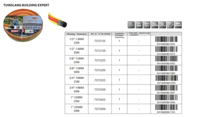 Polet Tuinslang 3/4 25m building Polet Tuinslang 3/4 25m building