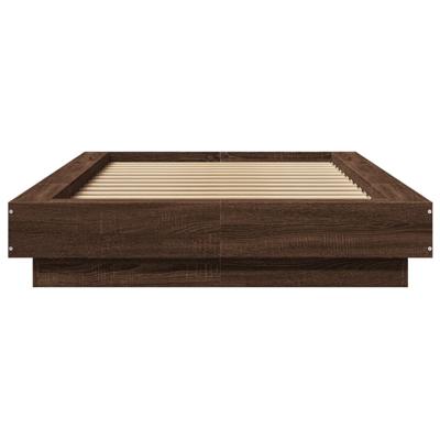 Bedframe met LED-verlichting bruin eikenkleurig 75x190 cm