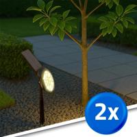 Solar spot sunny dual white tuinspot met grondspies - 2 stuks - thumbnail