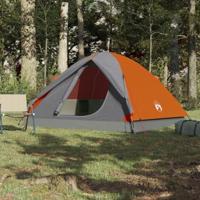 Tent 6-persoons 348x340x190 cm 190T taft grijs en oranje - thumbnail