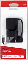 Hama Oplader met USB C-Aansluiting 12W 1 m Zwart - thumbnail