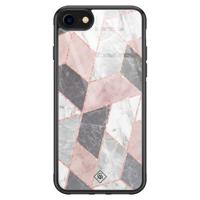 iPhone 8/7 glazen hardcase - Stone grid - thumbnail