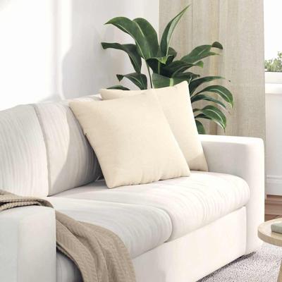 Sofa Kussens 2 pcs Crme 45 x 45 cm Katoen Stof