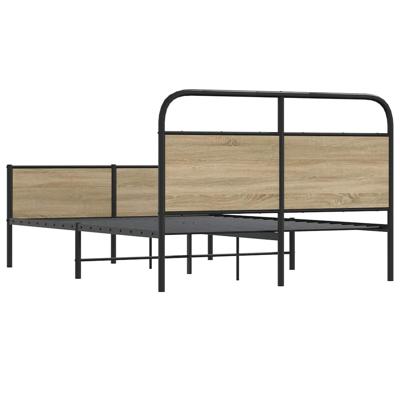 Bedframe zonder matras metaal gerookt eikenkleurig 150x200 cm