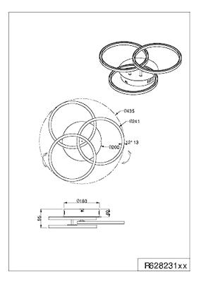 Trio PlafonnièreCircle 3-rings zwart - R62823132