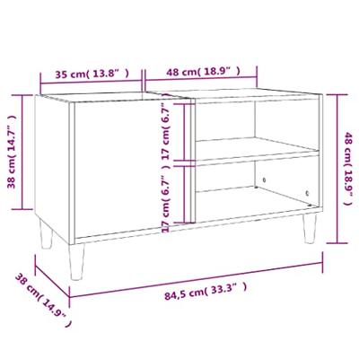 Platenkast 84,5x38x48 cm bewerkt hout sonoma eikenkleurig Platenkast 84,5x38x48 cm bewerkt hout sonoma eikenkleurig