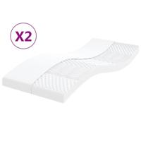 Schuimmatrassen 2 st 7 zones hardheid 20 ILD 100x200 cm wit - thumbnail