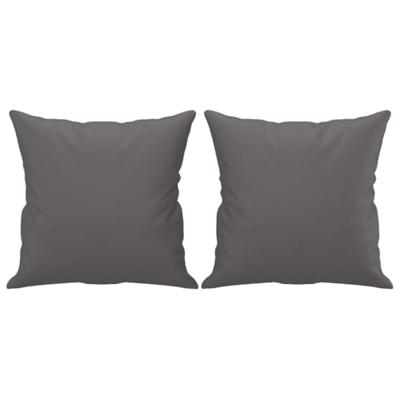 Tweezitsbank met sierkussens 120 cm kunstleer grijs