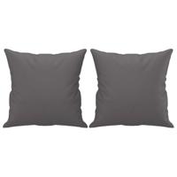 Tweezitsbank met sierkussens 120 cm kunstleer grijs - thumbnail