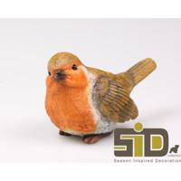 Beeld Vogel roodborstje M 13,5x6,5x8cm - thumbnail