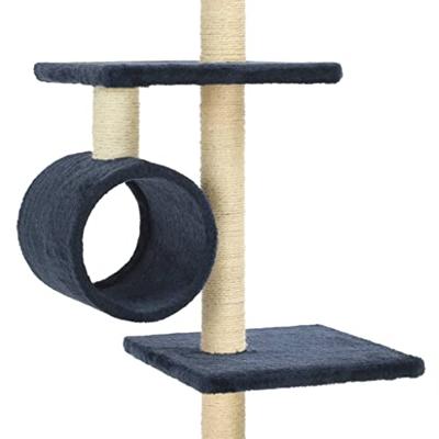 VidaXL Kattenkrabpaal met sisal krabpalen 260 cm donkerblauw