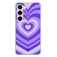 Samsung Galaxy S23 Plus shockproof hoesje - Hart swirl paars - thumbnail