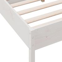 Bedframe met hoofdbord massief grenenhout wit 120x190 cm - thumbnail