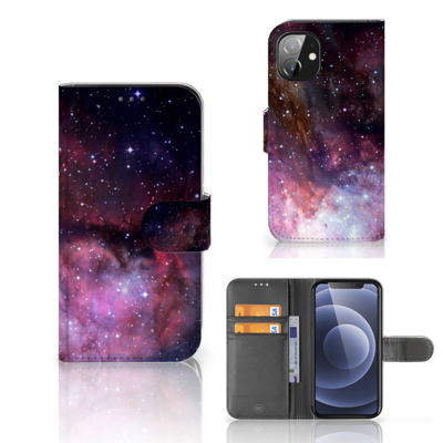 Book Case voor Apple iPhone 12 Mini Galaxy Book Case voor Apple iPhone 12 Mini Galaxy