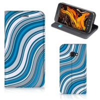 Samsung Galaxy Xcover 4s | Hoesje met Magneet | Waves Blue - thumbnail