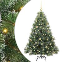 Kunstkerstboom met 150 LED met standaard Groen 150 cm PE en PVC - thumbnail