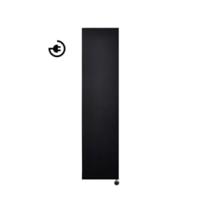 Radiator Sanicare Denso 180 x 40 cm. Mat Zwart Met Thermostaat Zwart Linksonder - thumbnail