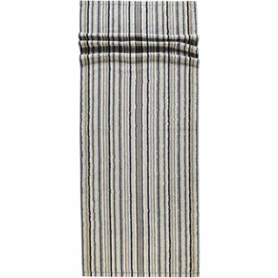 Cawö Cawö Lifestyle Streifen Saunahanddoek 7048 Kiezelsteen-37 70x180