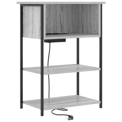 Nachtkastje Grijs sonoma 55 x 31 x 76 cm Bewerkt hout Nachtkastje Grijs sonoma 55 x 31 x 76 cm Bewerkt hout