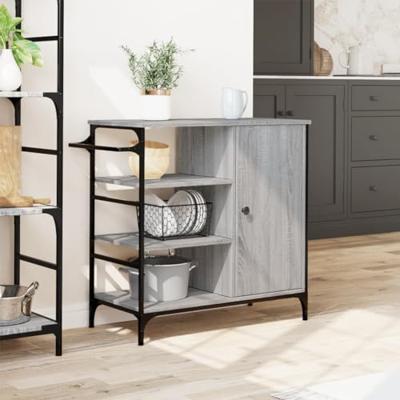Keukentrolley 87,5x38,5x84,5 cm bewerkt hout grijs sonoma eiken