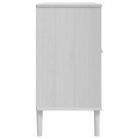 Dressoir SENJA 112x40x80 cm rattan look massief grenenhout wit - thumbnail