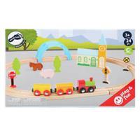 Small Foot houten treinset stad en platteland, 24dlg. - thumbnail