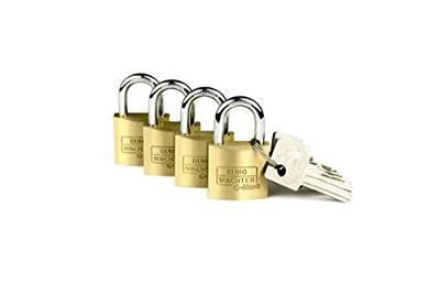 Burg Wächter 4er Set Set Quadro 222 30 SB Hangslot Gelijksluitend Messing Sleutelslot