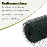 VidaXL Afrasteringspaal groen 25 x 1 m (36 mm gaas) staal - thumbnail