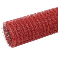 Kippengaas 25x0,5 m staal met PVC coating rood - thumbnail