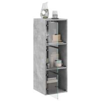 Wandkast met glazen deuren 35x37x100 cm betongrijs - thumbnail
