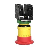 Schneider Electric XB5AS8445 Noodstopknop Metalen frontring, Met NOT-AUS schakelaar, Rond, Terugstelbaar, Vergrendelbaar 120 V/AC 6 A 1x NC, 1x NO IP66, IP67, - thumbnail