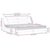 Bed met matras kunstleer wit en zwart 200x200 cm - thumbnail
