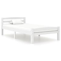Bedframe massief grenenhout wit 100x200 cm - thumbnail