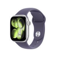 Apple Watch Series 11 GPS + Cellular - 42 mm - Zilveren aluminium kast - Paarse mist sportband - S/M - thumbnail