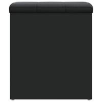 Opbergbank 42x42x45 cm bewerkt hout zwart - thumbnail